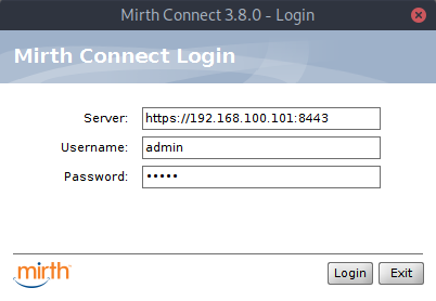 MirthConnect Admin - Login